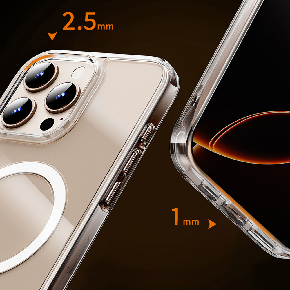 Apple iPhone 16 Kılıf Wiwu MCC-102 Magnetic Crystal Sert PC Kapak Şeffaf