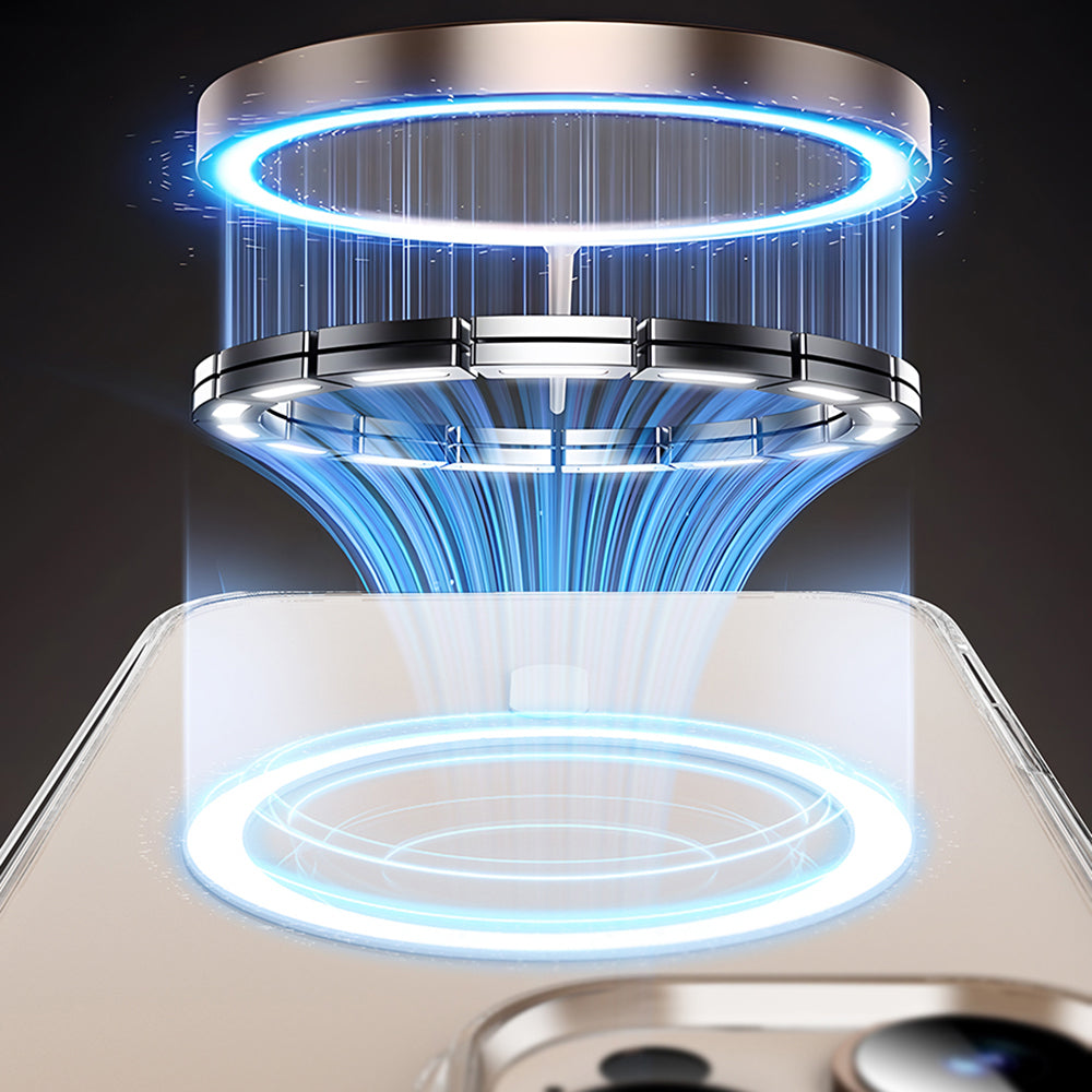 Apple iPhone 16 Kılıf Wiwu MCC-102 Magnetic Crystal Sert PC Kapak Şeffaf