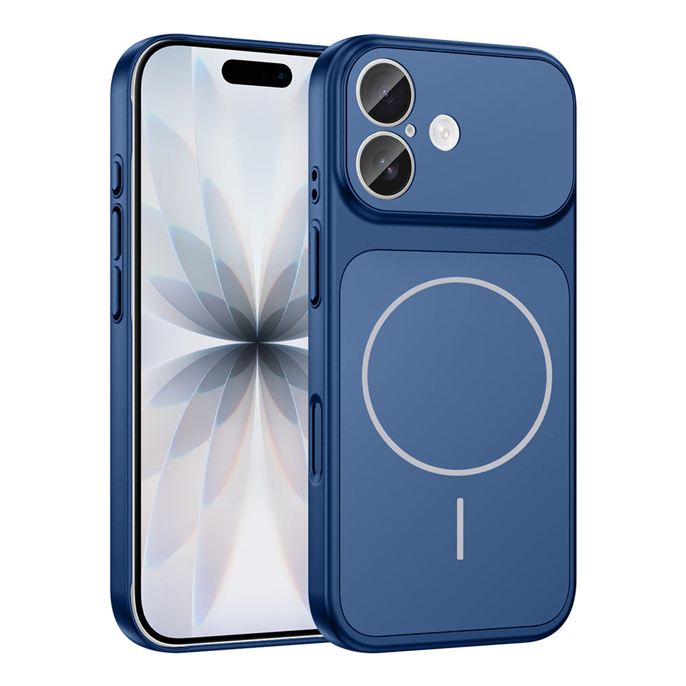 Apple iPhone 16 Kılıf Zore M-Safe Şarj Özellikli Kamera Korumalı Formen Kapak Gümüş