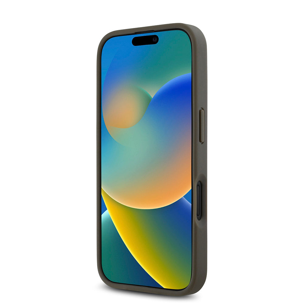 Apple iPhone 16 Plus Kılıf DKNY Orjinal Lisanslı Magsafe Şarj Özellikli 3D Yazılı Repeat Pattern Kapak Kahverengi