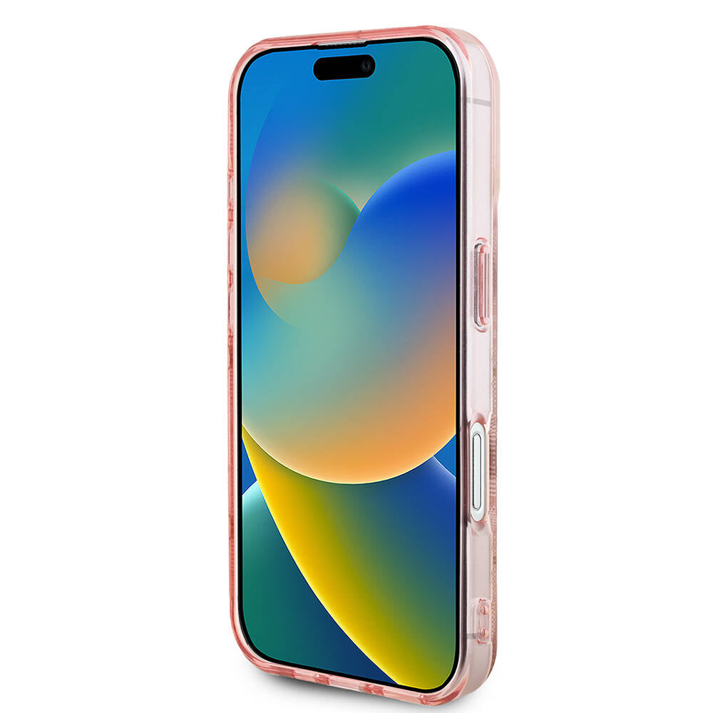 Apple iPhone 16 Plus Kılıf Guess Orjinal Lisanslı Magsafe Şarj Özellikli 4G Desenli IML Yazı Logolu Peony Kapak Kahverengi