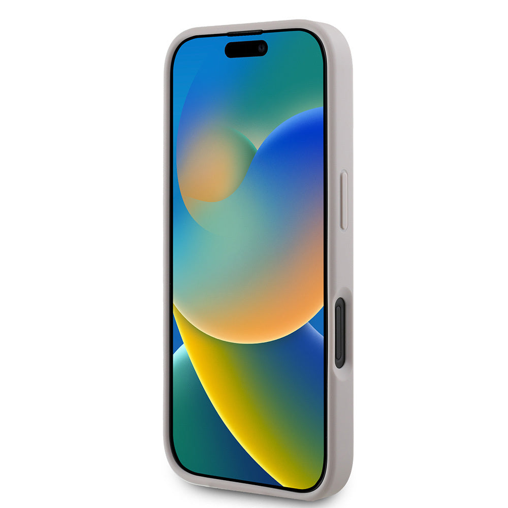 Apple iPhone 16 Plus Kılıf Guess Orjinal Lisanslı Magsafe Şarj Özellikli 4G Desenli Yazı Logolu Peony Kapak Pembe