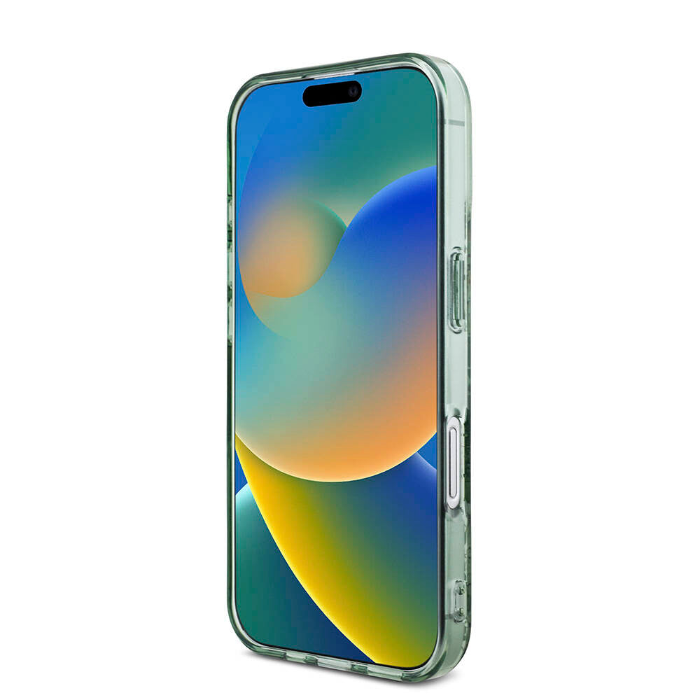 Apple iPhone 16 Plus Kılıf Guess Orjinal Lisanslı Magsafe Şarj Özellikli IML Baskılı Çiçek İnci Bileklikli Kapak Pembe