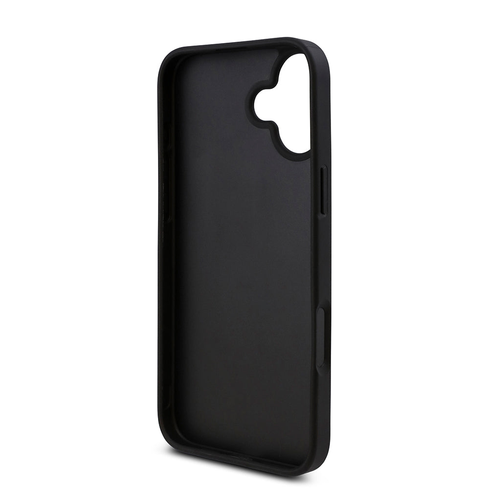 Apple iPhone 16 Plus Kılıf Guess Orjinal Lisanslı Taşlı Arka Yüzey Üçgen Logolu Kapak Gümüş