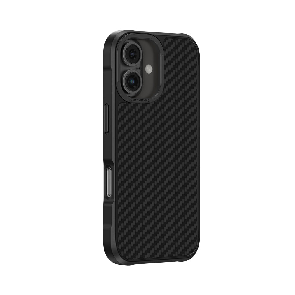 Apple iPhone 16 Plus Kılıf Magsafe Şarj Özellikli 1500D Aramid Fiber Amazingthing Titan Max Serisi Kapak Siyah