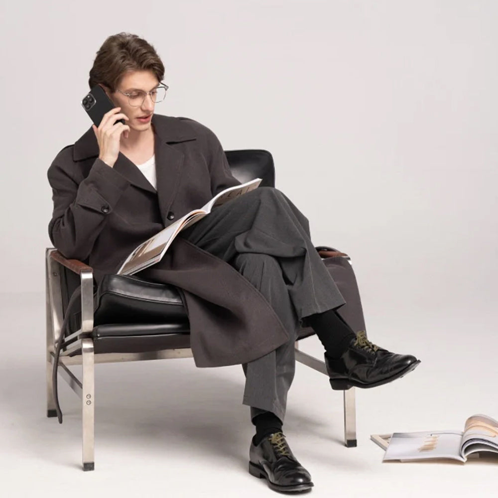 Apple iPhone 16 Plus Kılıf Magsafe Şarj Özellikli 600D Aramid Fiber Pitaka Ultra-Slim Classic Serisi Black-Grey Twill Kapak Siyah