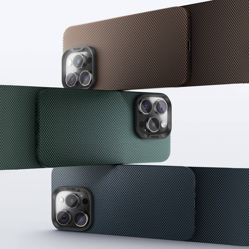 Apple iPhone 16 Plus Kılıf Magsafe Şarj Özellikli Benks ArmorTint Serisi ArmorAir Kevlar Kapak Mavi