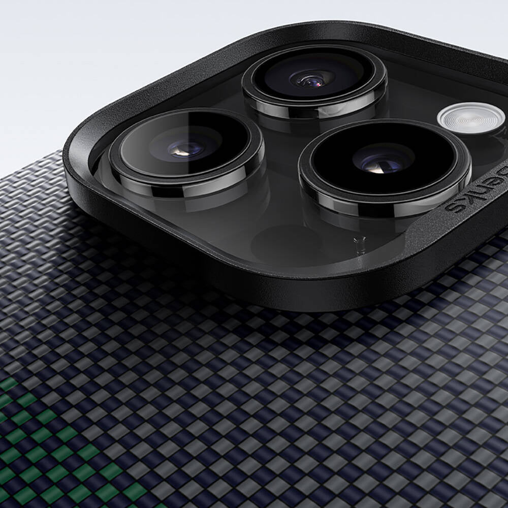 Apple iPhone 16 Plus Kılıf Magsafe Şarj Özellikli Karbon Fiber Tasarımlı Benks Aurora ArmorAir Kevlar Kapak Siyah