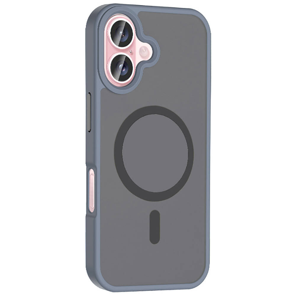 Apple iPhone 16 Plus Kılıf M-safe Şarj Özellikli Mat Arka Yüzey Zore Sio Kapak Siyah