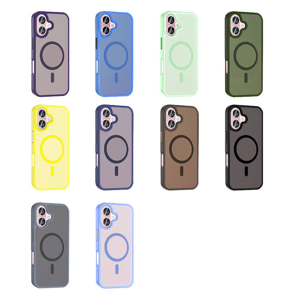 Apple iPhone 16 Plus Kılıf M-safe Şarj Özellikli Mat Arka Yüzey Zore Sio Kapak Derin Mor