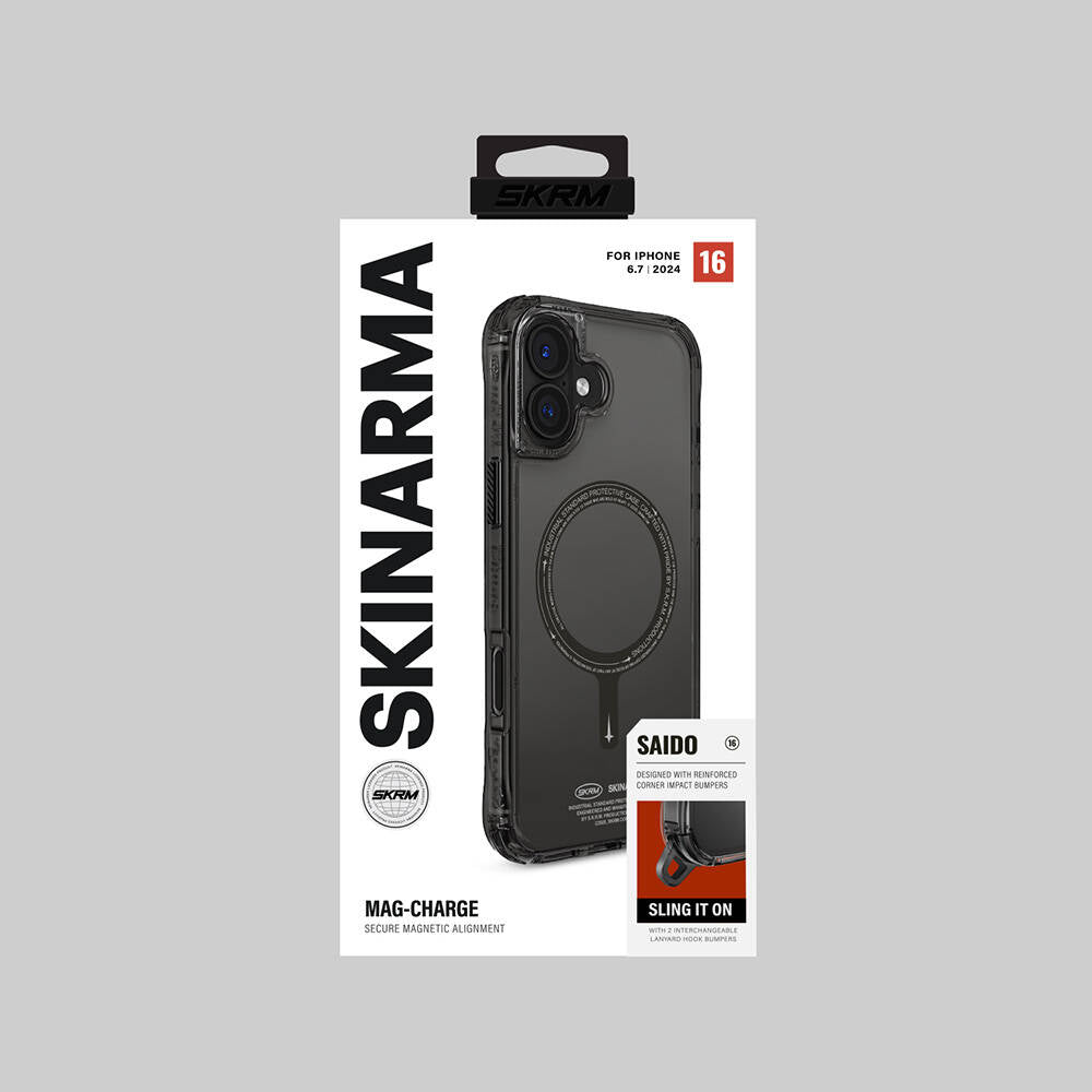 Apple iPhone 16 Plus Kılıf Magsafe Şarj Özellikli Şeffaf Airbag Tasarımlı Skinarma Saido Kapak Pembe