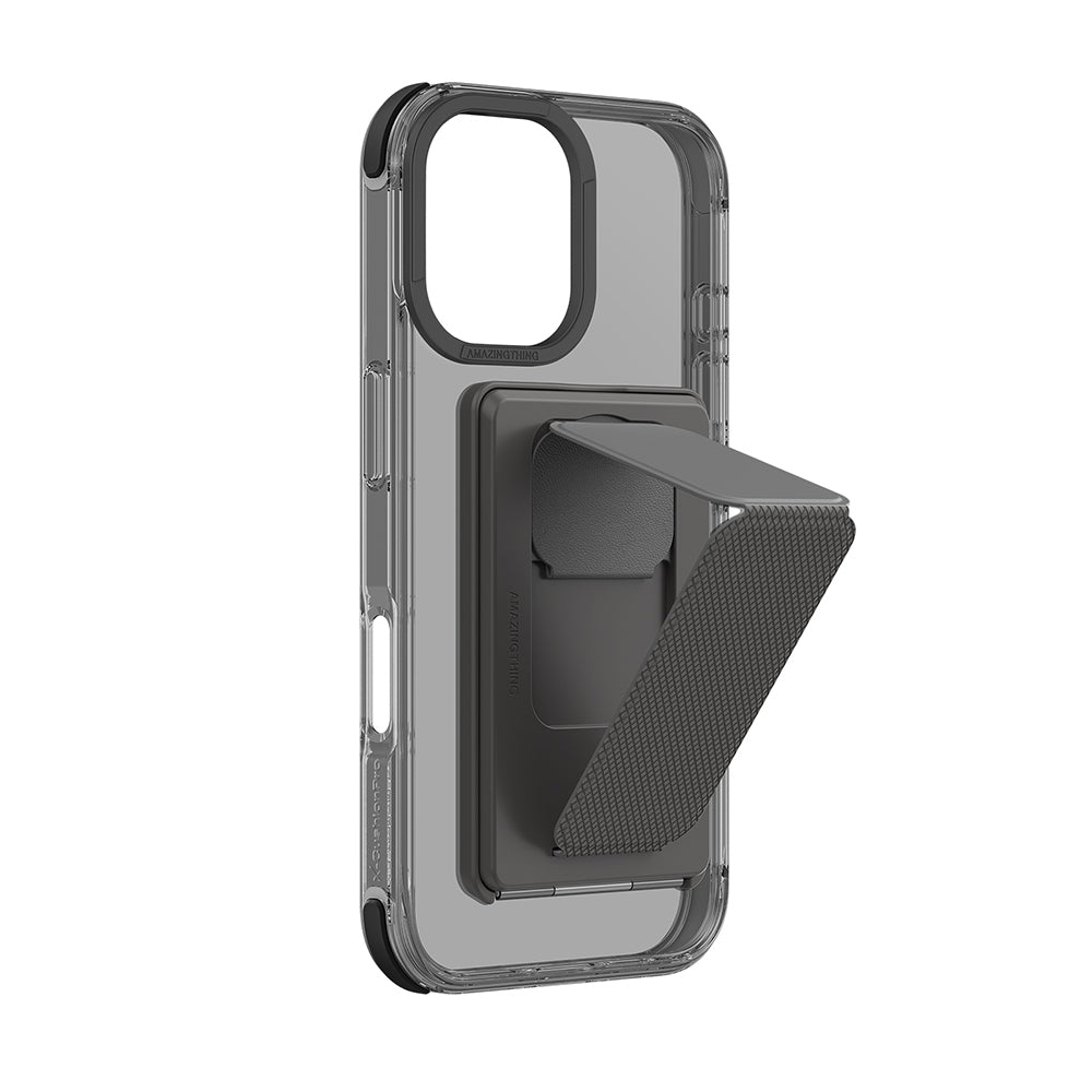 Apple iPhone 16 Plus Kılıf Magsafe Şarj Özellikli Standlı Set Amazingthing Omni Adventure Serisi Kapak Siyah