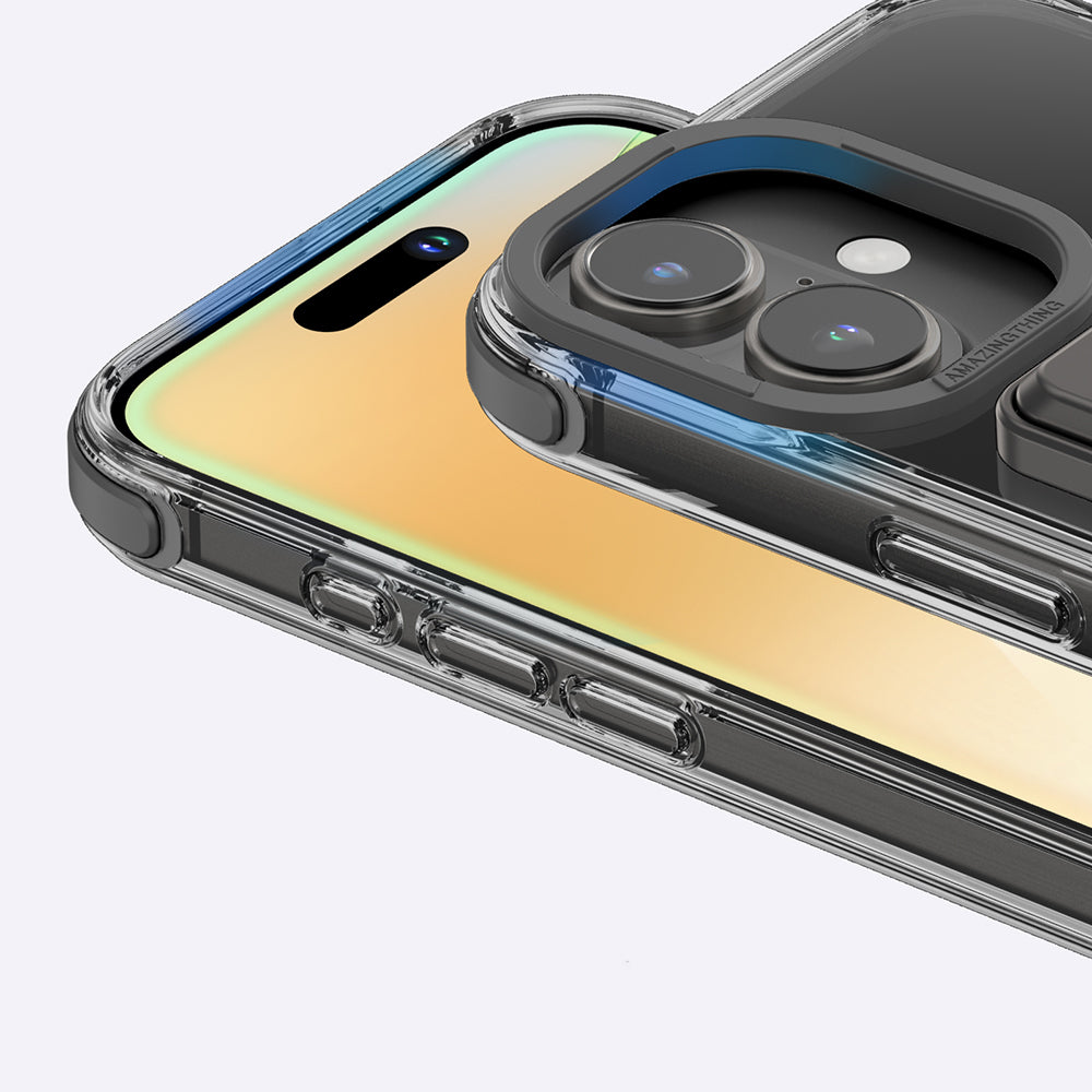 Apple iPhone 16 Plus Kılıf Magsafe Şarj Özellikli Standlı Set Amazingthing Omni Adventure Serisi Kapak Siyah