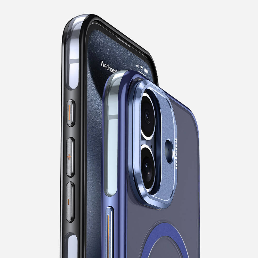 Apple iPhone 16 Plus Kılıf Magsafe Şarj Özellikli Wlons Standlı Efsane Kapak Siyah