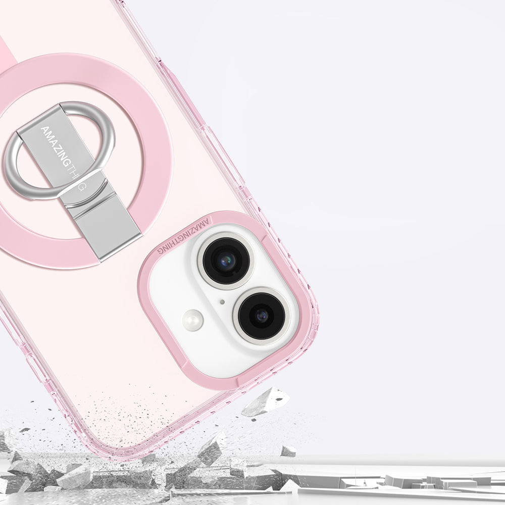 Apple iPhone 16 Plus Kılıf Magsafe Şarj Özellikli Yüzük Standlı Amazingthing Titan Pro Serisi Kapak Siyah