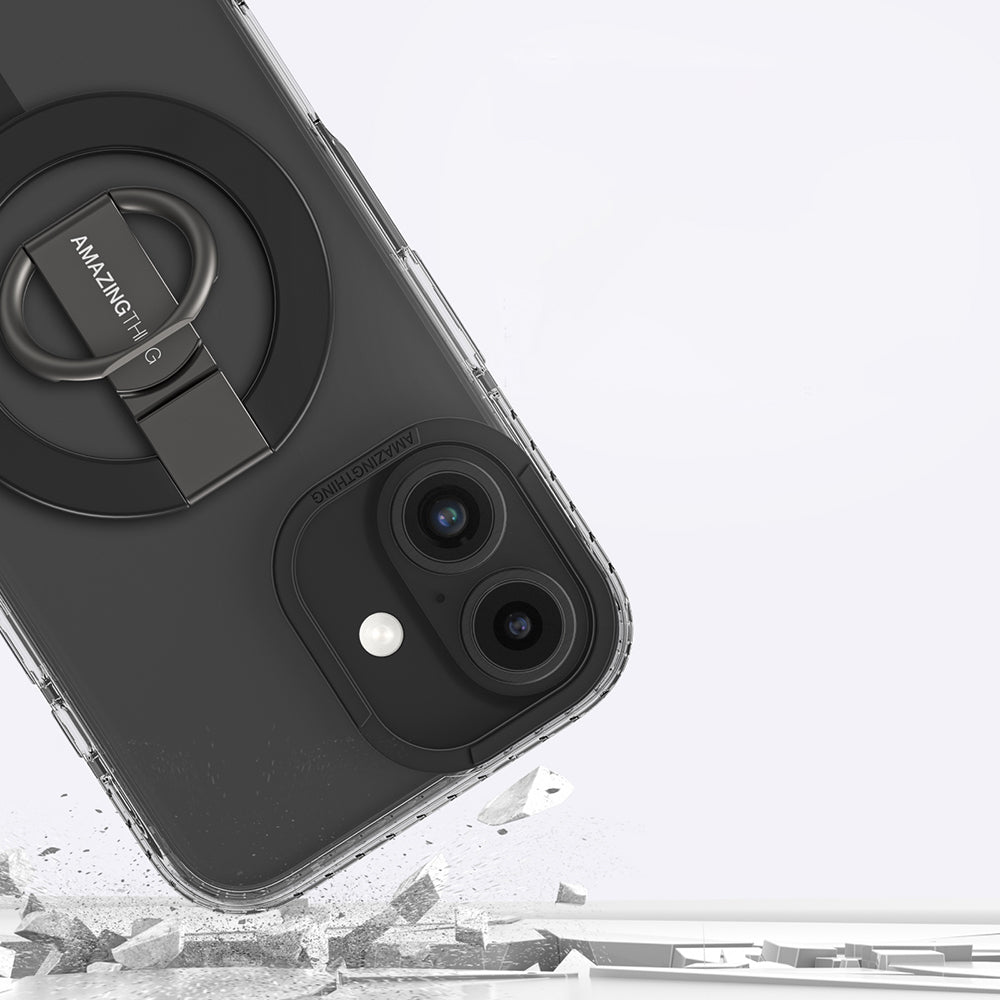 Apple iPhone 16 Plus Kılıf Magsafe Şarj Özellikli Yüzük Standlı Amazingthing Titan Pro Serisi Kapak Pembe