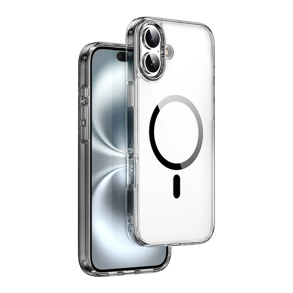 Apple iPhone 16 Plus Kılıf Wiwu MCC-101 iShield Pro Serisi Magsafe Şarj Özellikli Crystal Sert PC Kapak Siyah