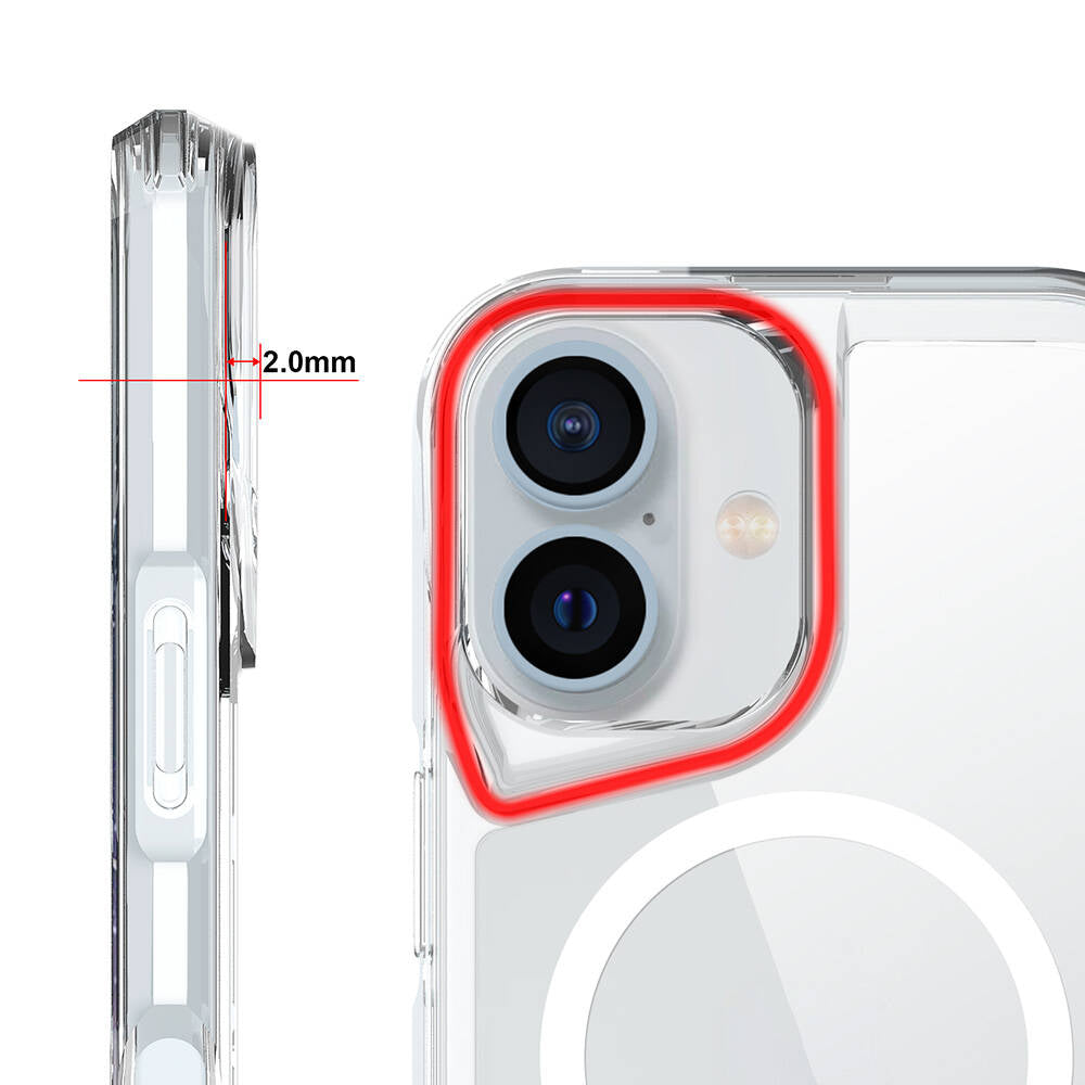 Apple iPhone 16 Plus Kılıf Zore M-safe Şarj Özellikli T-Max M-safe Kapak Şeffaf