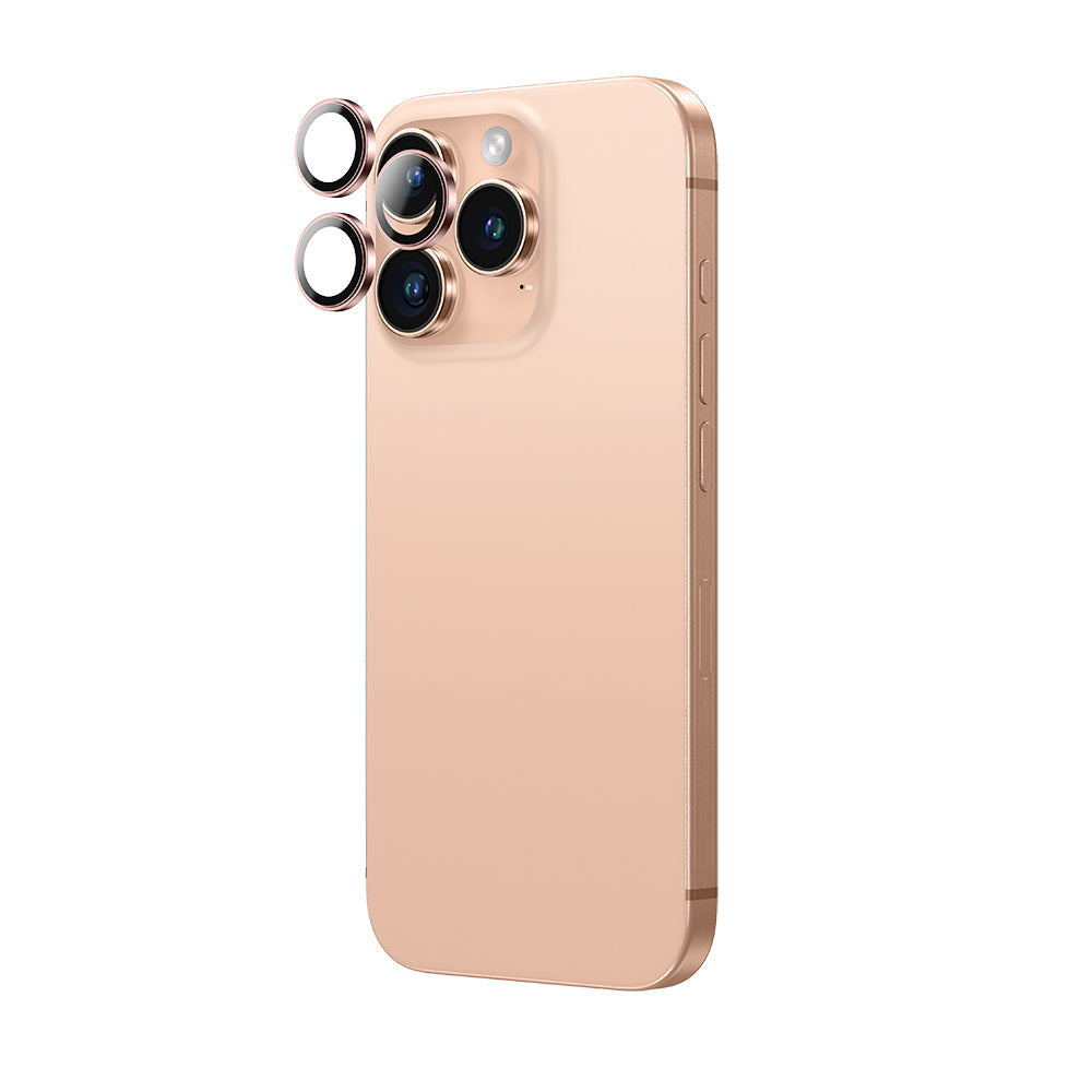 Apple iPhone 16 Pro Amazingthing Anti Reflective Kamera Lens Koruyucu + Kolay Uygulama Aparatlı Rose Gold