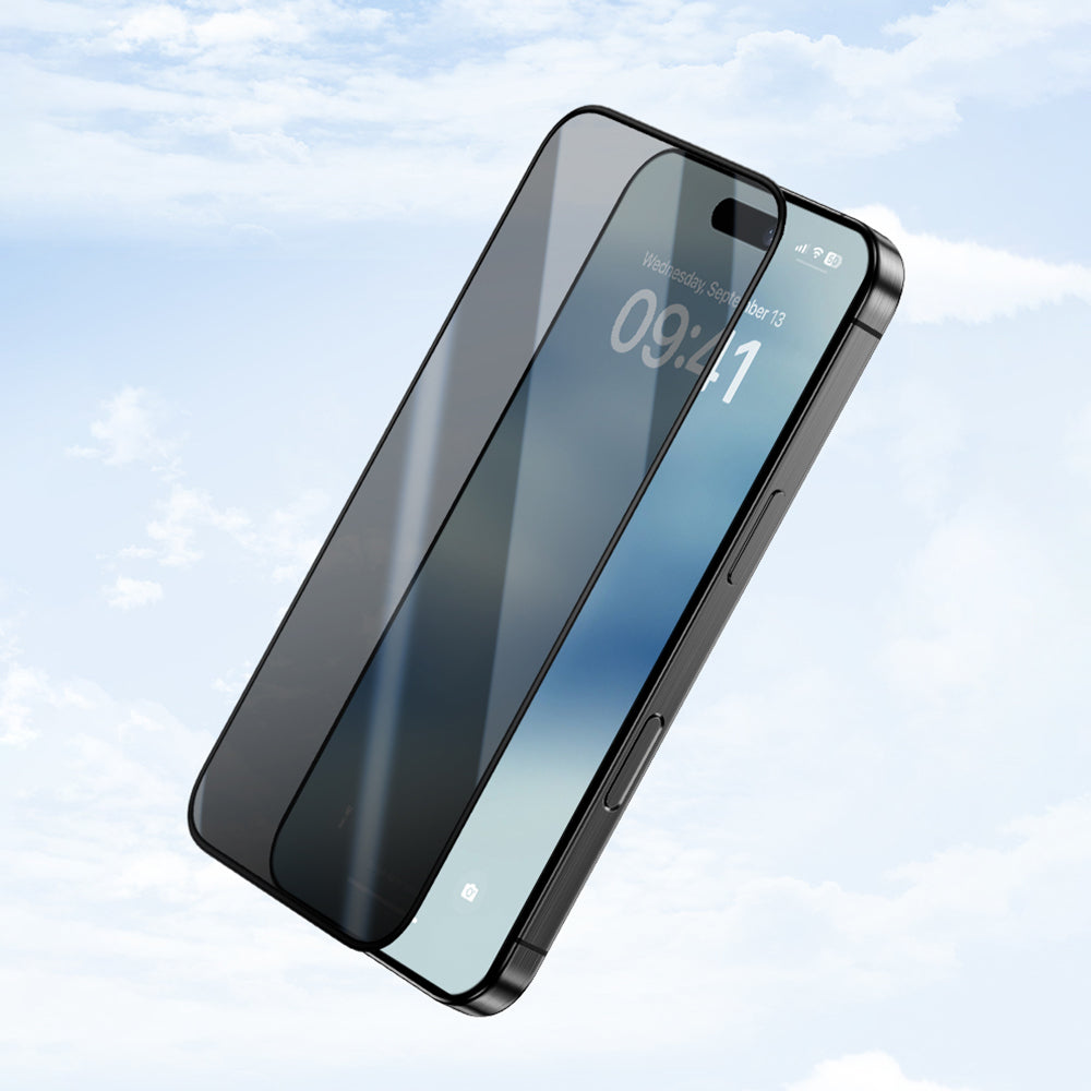 Apple iPhone 16 Pro Benks Ultra İnce Kenarlı Privacy Hayalet Ekran Koruyucu + Kolay Uygulama Aparatlı Siyah