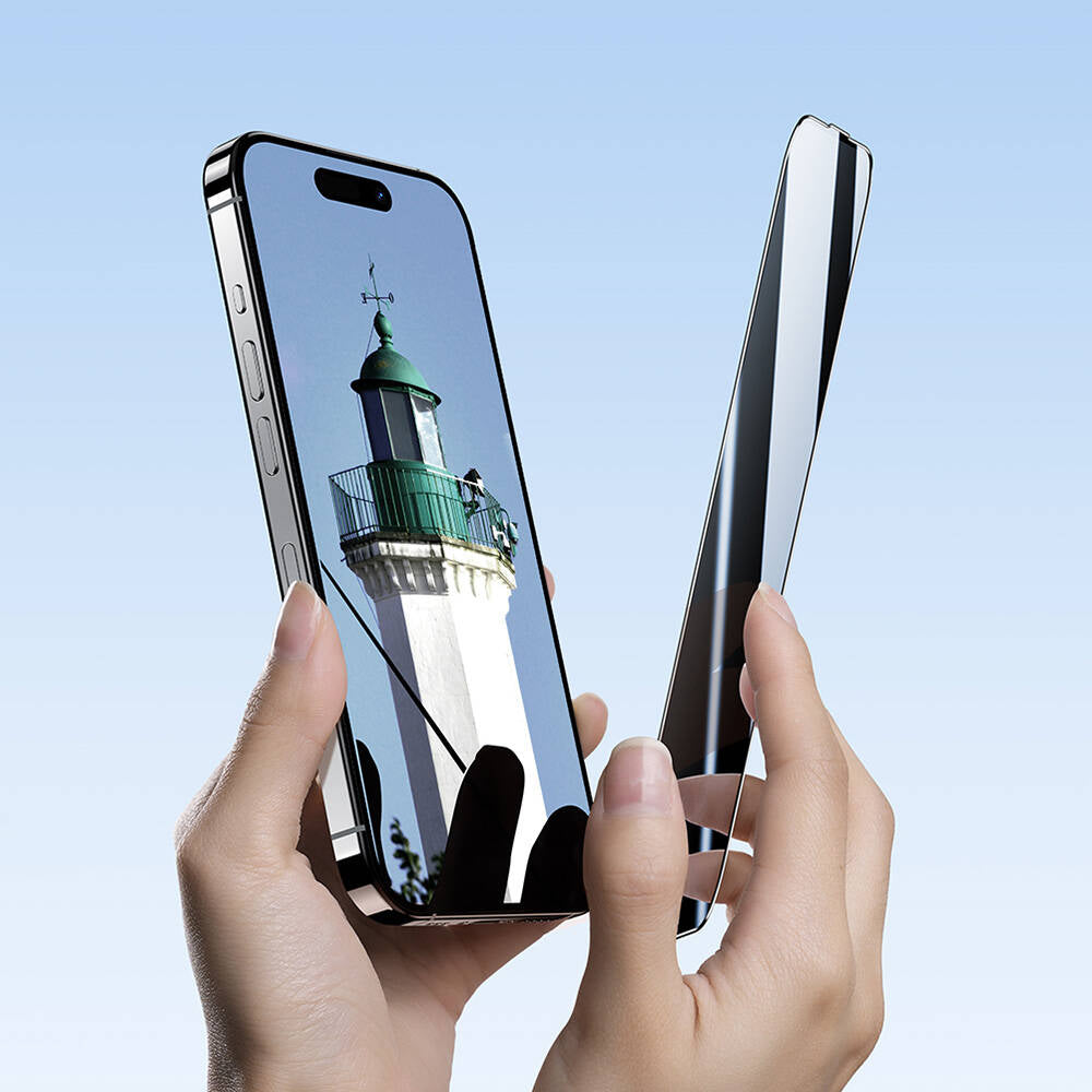 Apple iPhone 16 Pro Benks Ultra Shield 0.3mm Privacy Ekran Koruyucu + Kolay Uygulama Aparatlı Siyah