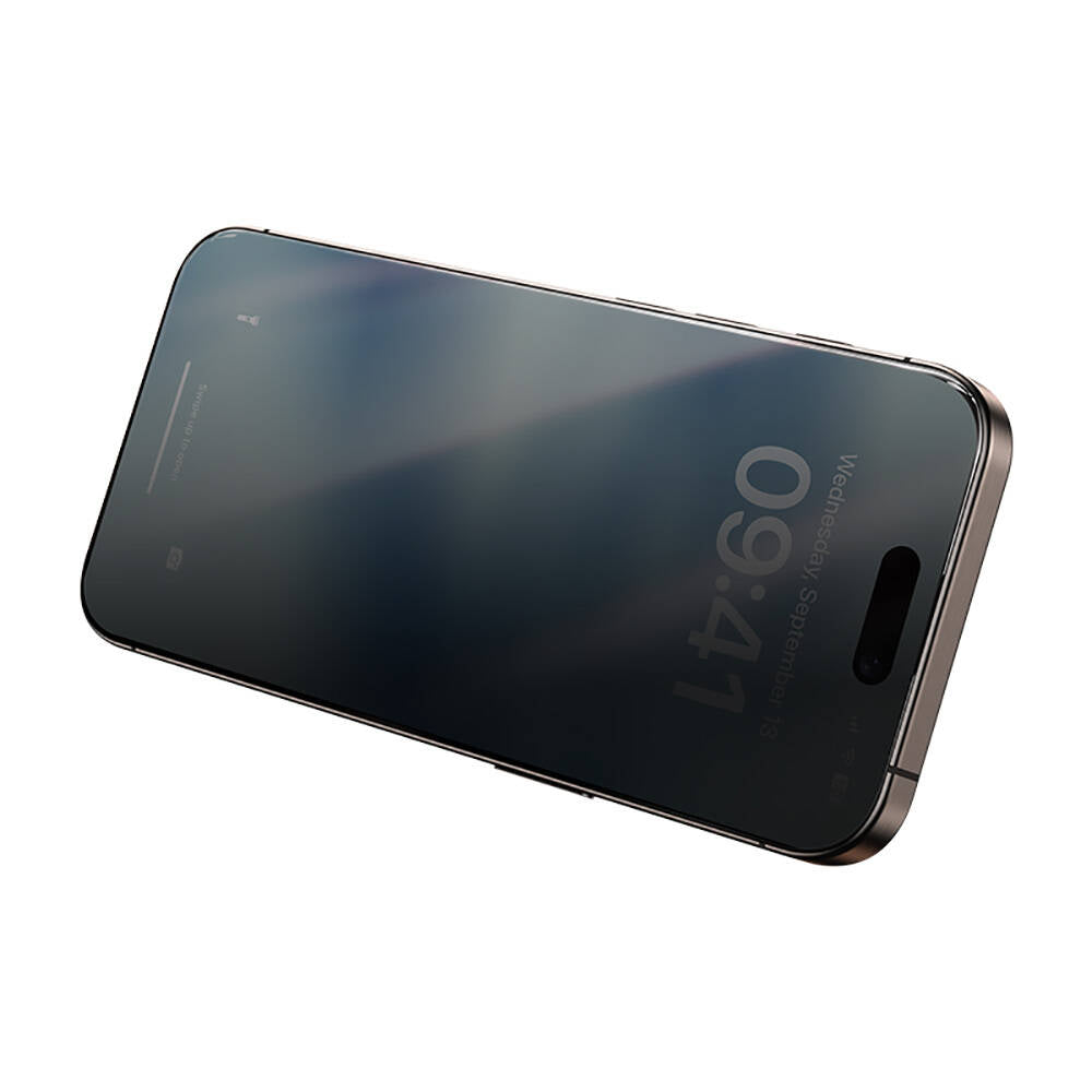 Apple iPhone 16 Pro Benks Ultra Shield 0.3mm Privacy Ekran Koruyucu + Kolay Uygulama Aparatlı Siyah