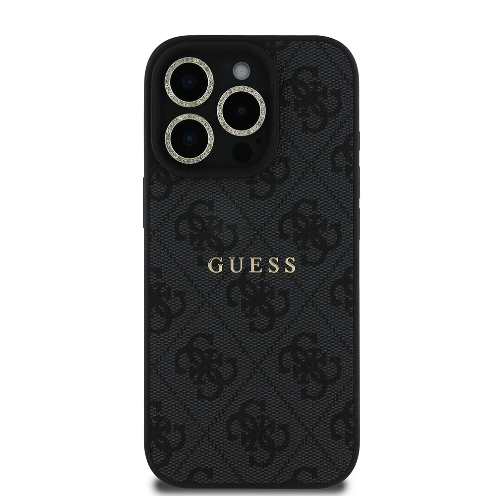 Apple iPhone 16 Pro Guess Orjinal Lisanslı Kılıf + Ekran Koruyucu + Lens Koruyucu 3in1 Aksesuar Seti Pembe