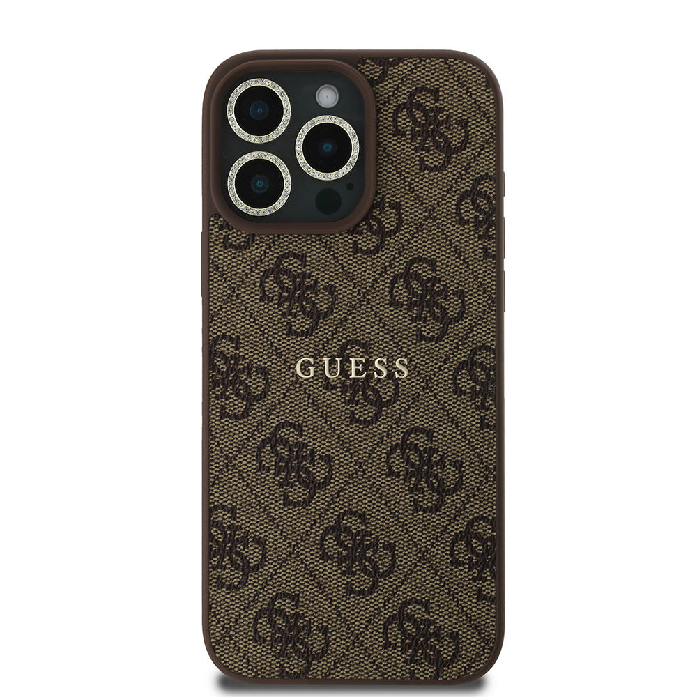 Apple iPhone 16 Pro Guess Orjinal Lisanslı Kılıf + Ekran Koruyucu + Lens Koruyucu 3in1 Aksesuar Seti Pembe