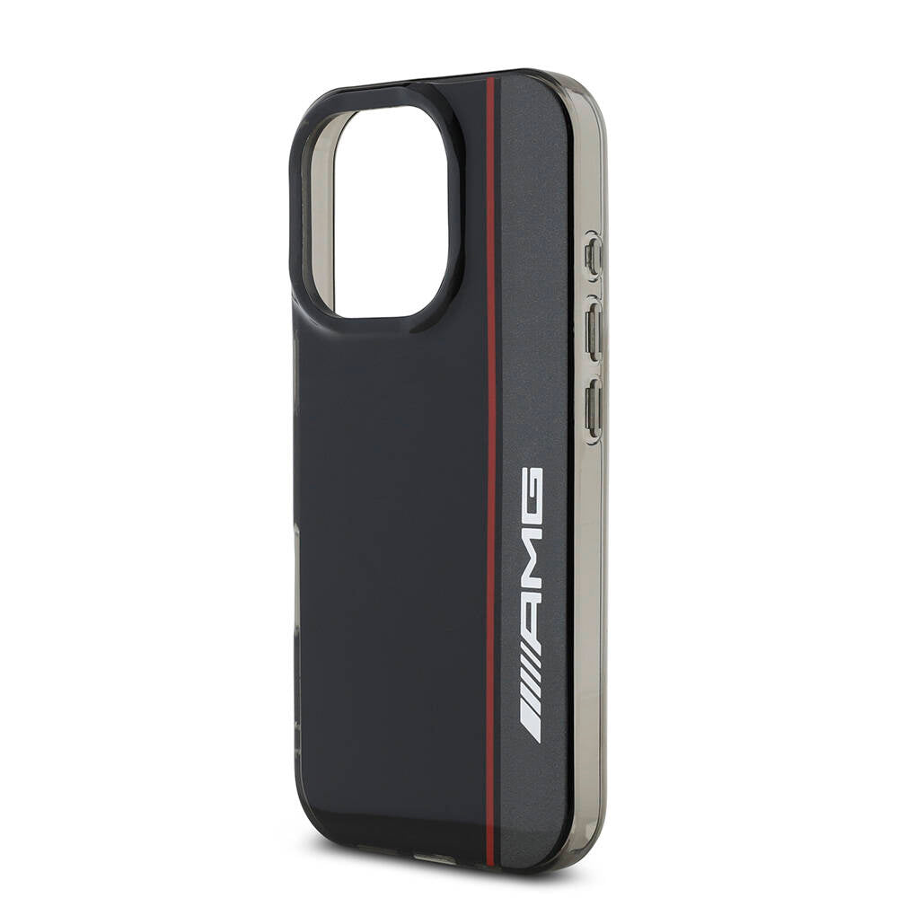 Apple iPhone 16 Pro Kılıf AMG Orjinal Lisanslı Magsafe Şarj Özellikli IML Baskı Logolu Çift Katmanlı Bow Lines Kapak Siyah