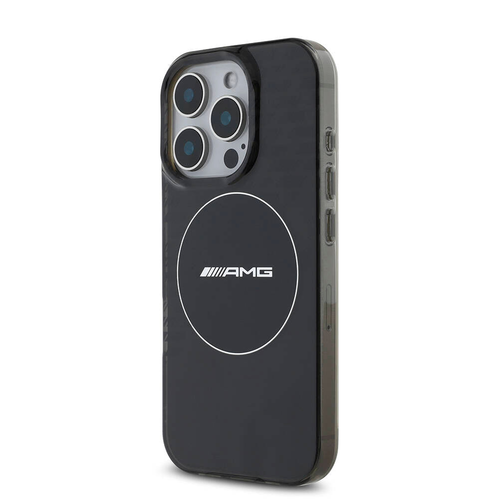 Apple iPhone 16 Pro Kılıf AMG Orjinal Lisanslı Magsafe Şarj Özellikli IML Baskı Logolu Smoked Kapak Siyah