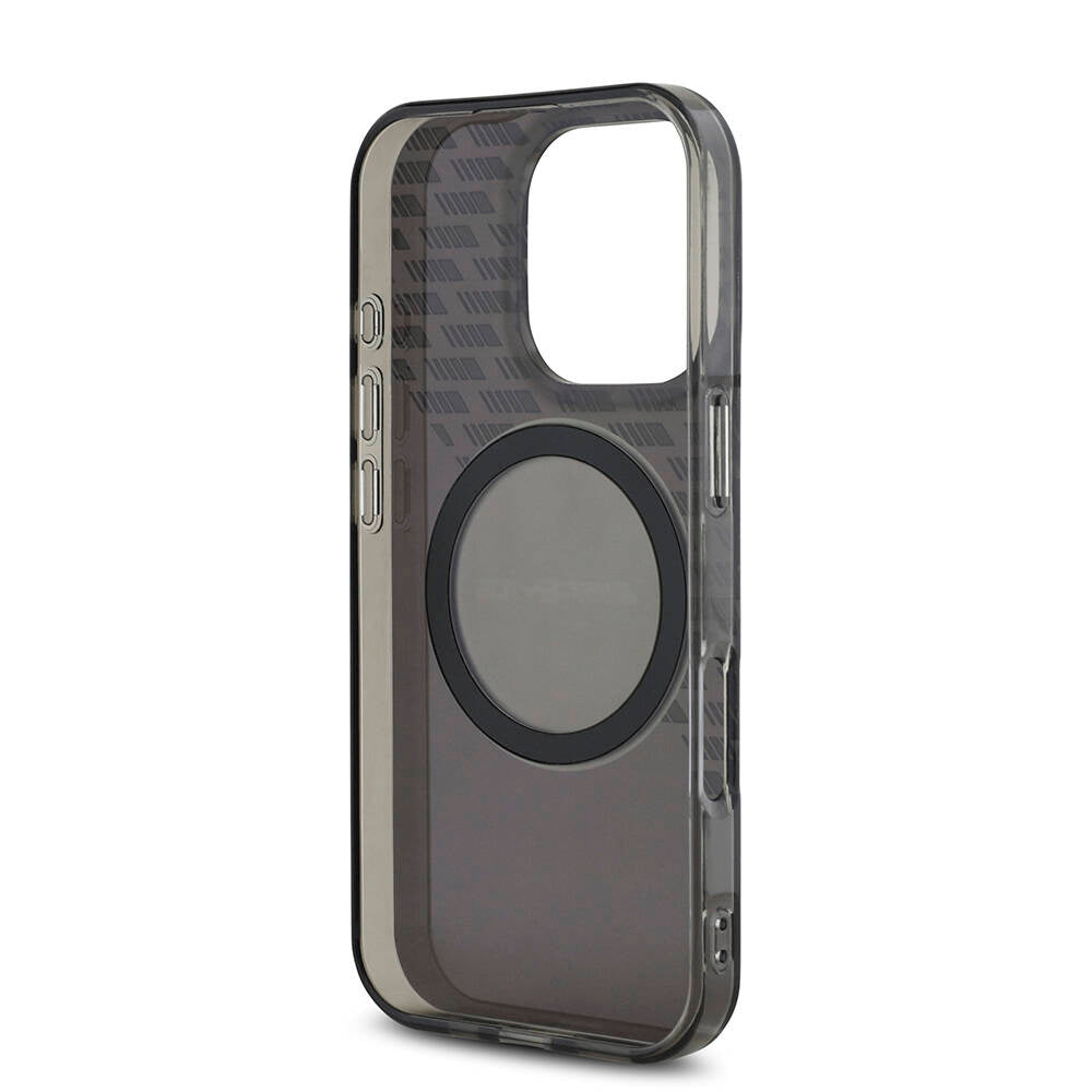 Apple iPhone 16 Pro Kılıf AMG Orjinal Lisanslı Magsafe Şarj Özellikli IML Baskı Logolu Smoked Kapak Siyah