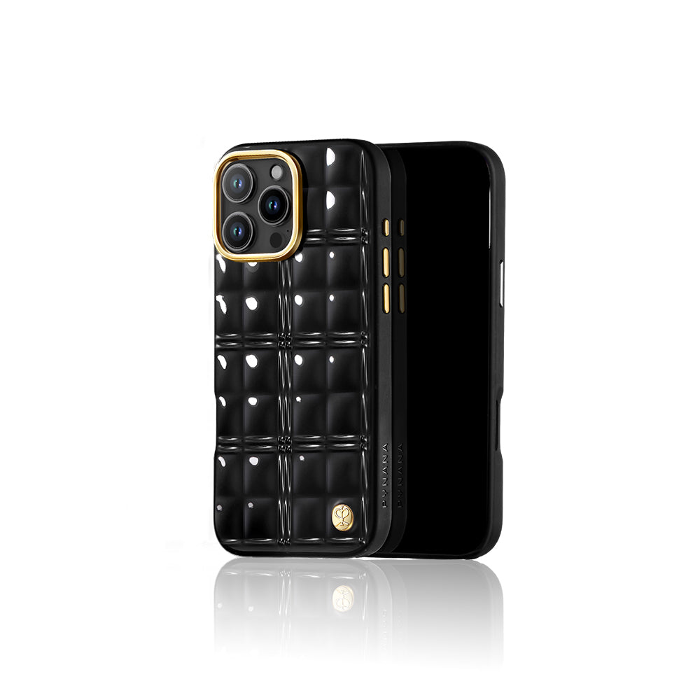 Apple iPhone 16 Pro Kılıf Askı Aparatlı Pynana Metal Grid Kapak Siyah