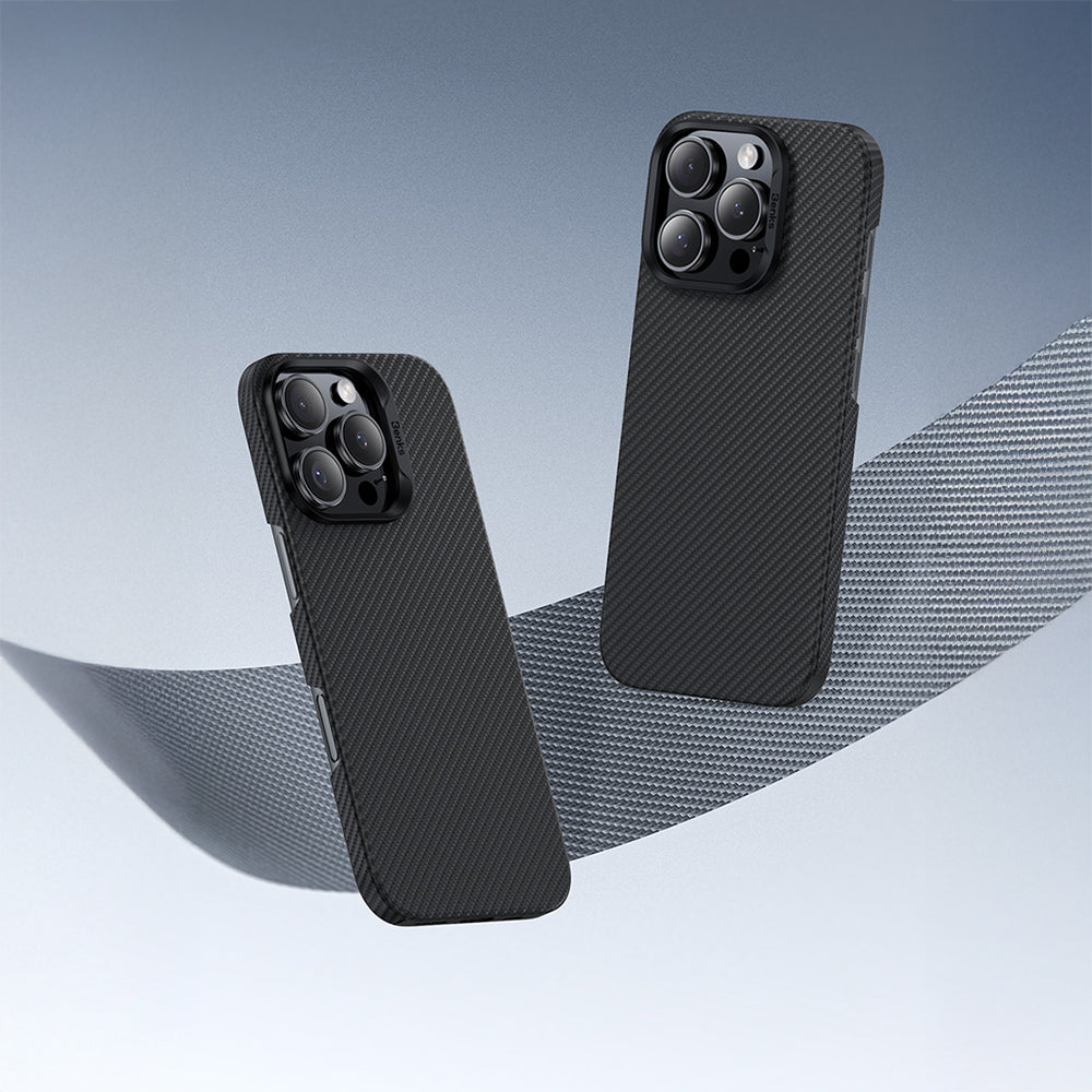 Apple iPhone 16 Pro Kılıf Benks M-safe Şarj Özellikli Metal Kamera Çerçeveli Magnetik ArmorAir 600D Kevlar Fiber Kapak Siyah