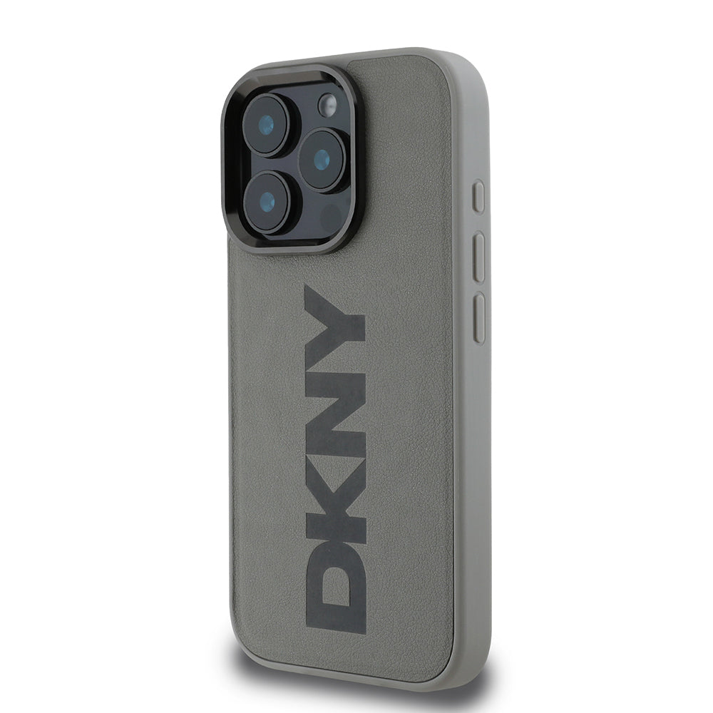 Apple iPhone 16 Pro Kılıf DKNY Orjinal Lisanslı Magsafe Şarj Özellikli PU Deri Plain Kapak Kahverengi