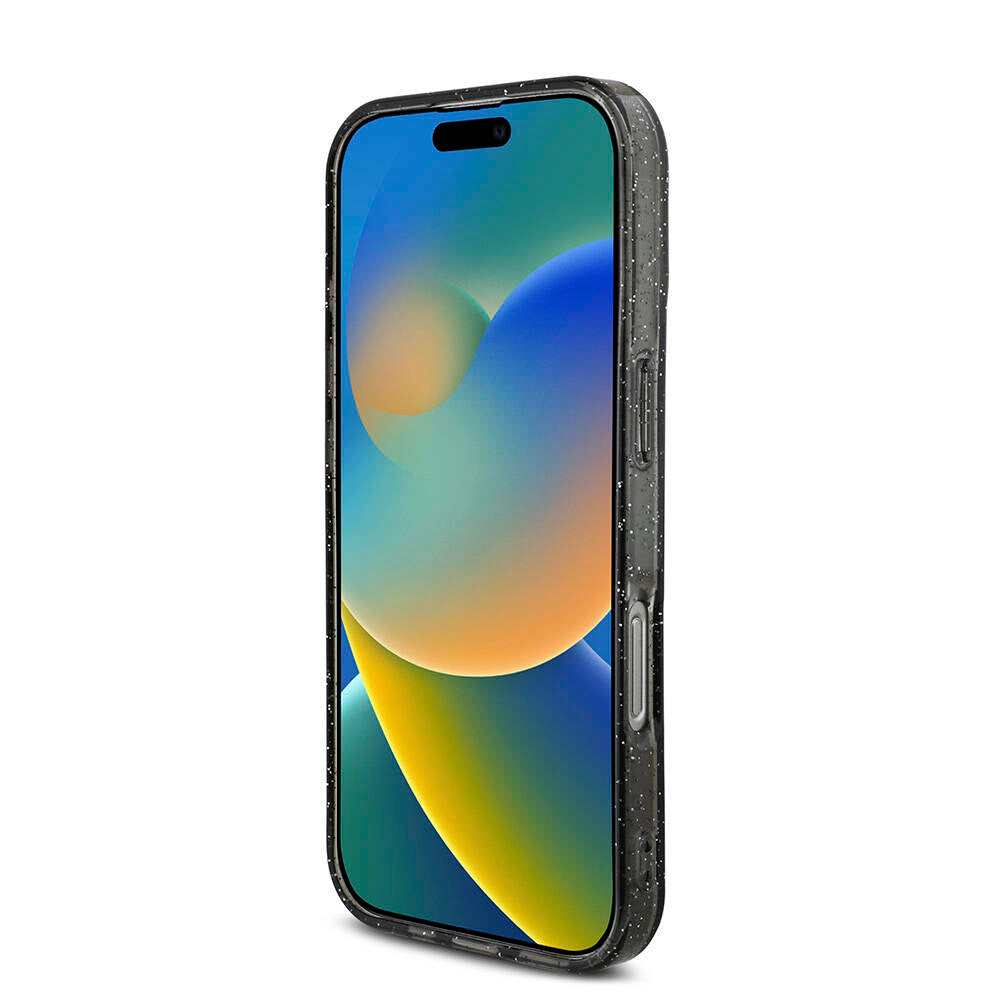 Apple iPhone 16 Pro Kılıf Guess Orjinal Lisanslı Magsafe Şarj Özellikli Simli Silikon İnci Bileklikli Kapak Pembe