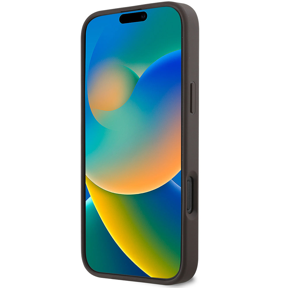 Apple iPhone 16 Pro Kılıf Guess Orjinal Lisanslı Magsafe Şarj Özellikli Small 4G Classic Kapak Kahverengi