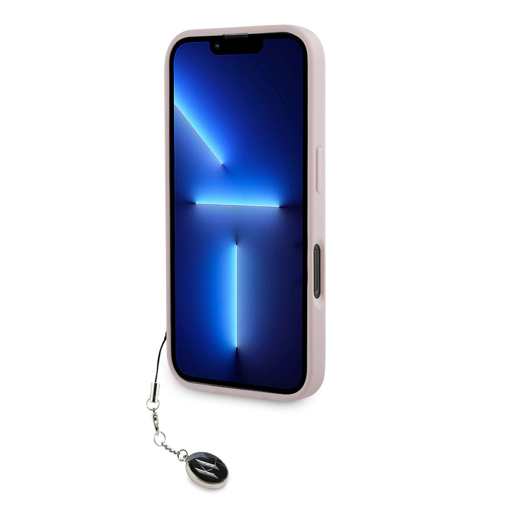 Apple iPhone 16 Pro Kılıf Karl Lagerfeld Orjinal Lisanslı Anahtarlıklı Taşlı KL Yazılı Saffiano Rhinestones Kapak Pembe