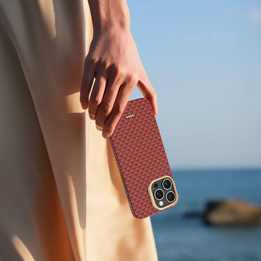 Apple iPhone 16 Pro Kılıf M-safe Şarj Özellikli Raptic Aramid Skin Origin Serisi Kapak Kırmızı