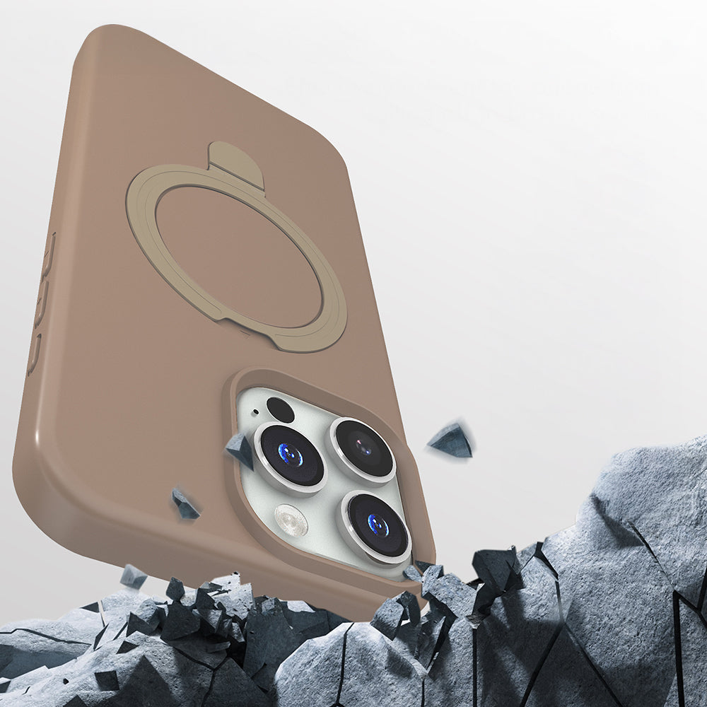 Apple iPhone 16 Pro Kılıf M-safe Şarj Özellikli Standlı Zore Samara Kapak Lacivert