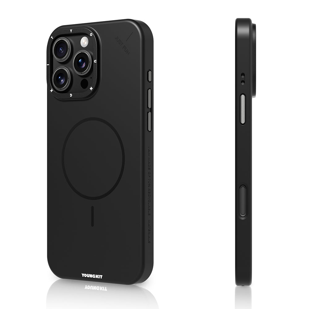 Apple iPhone 16 Pro Kılıf M-safe Şarj Özellikli Youngkit Dynamag Serisi Kapak Gri