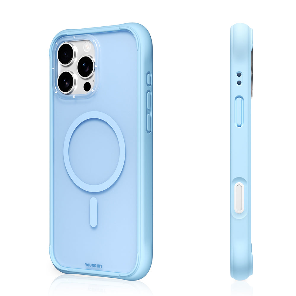 Apple iPhone 16 Pro Kılıf M-safe Şarj Özellikli Youngkit Macaroon Serisi Kapak Yeşil