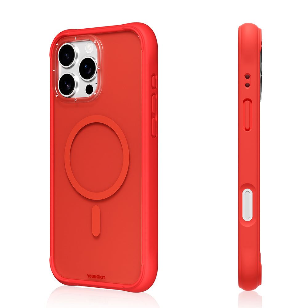 Apple iPhone 16 Pro Kılıf M-safe Şarj Özellikli Youngkit Macaroon Serisi Kapak Açık Yeşil