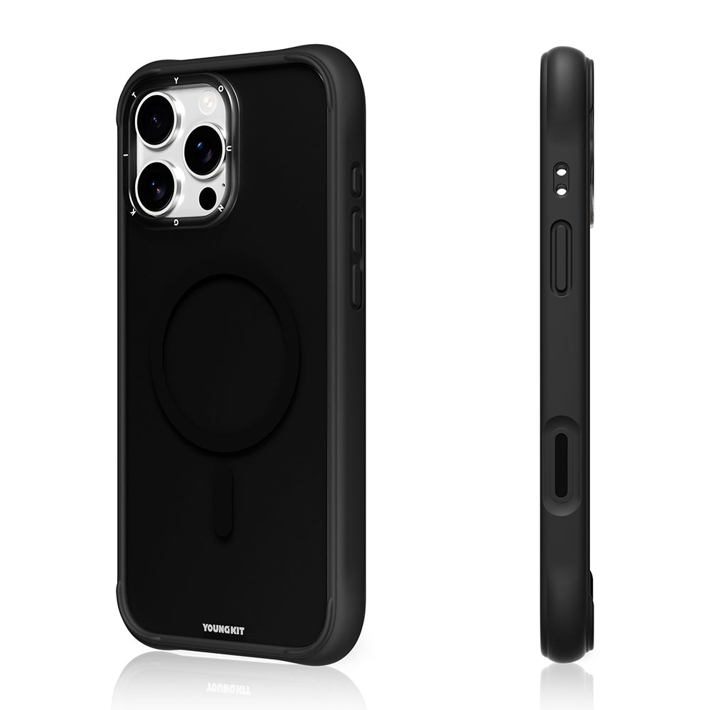 Apple iPhone 16 Pro Kılıf M-safe Şarj Özellikli Youngkit Macaroon Serisi Kapak Beyaz