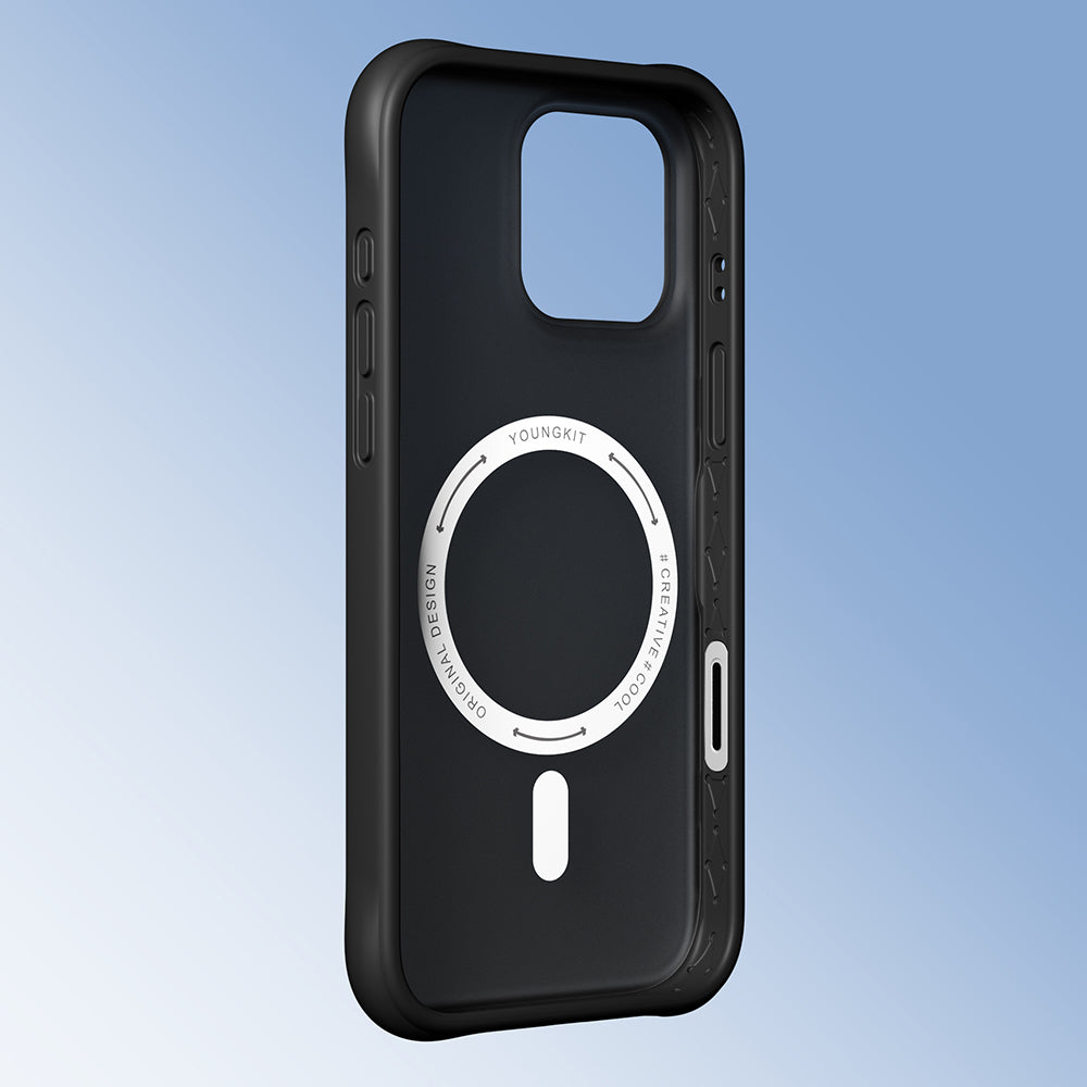 Apple iPhone 16 Pro Kılıf M-safe Şarj Özellikli Youngkit Macaroon Serisi Kapak Kırmızı