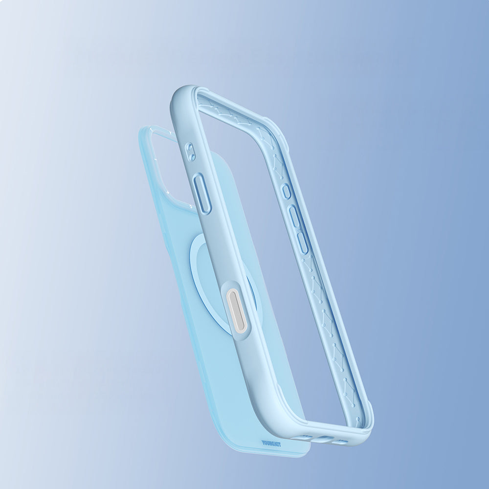 Apple iPhone 16 Pro Kılıf M-safe Şarj Özellikli Youngkit Macaroon Serisi Kapak Yeşil