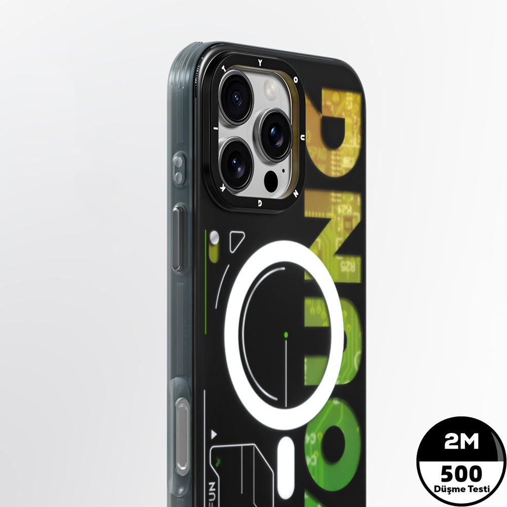 Apple iPhone 16 Pro Kılıf Magsafe Şarj Özellikli Airbagli Çift Katmanlı Youngkit Future Serisi Kapak Mavi