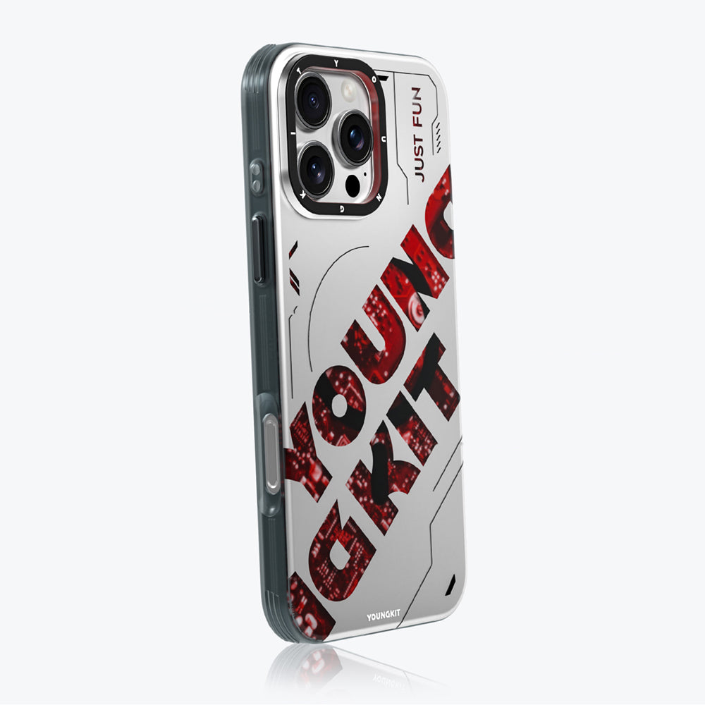 Apple iPhone 16 Pro Kılıf Magsafe Şarj Özellikli Airbagli Çift Katmanlı Youngkit Future Serisi Kapak Mavi