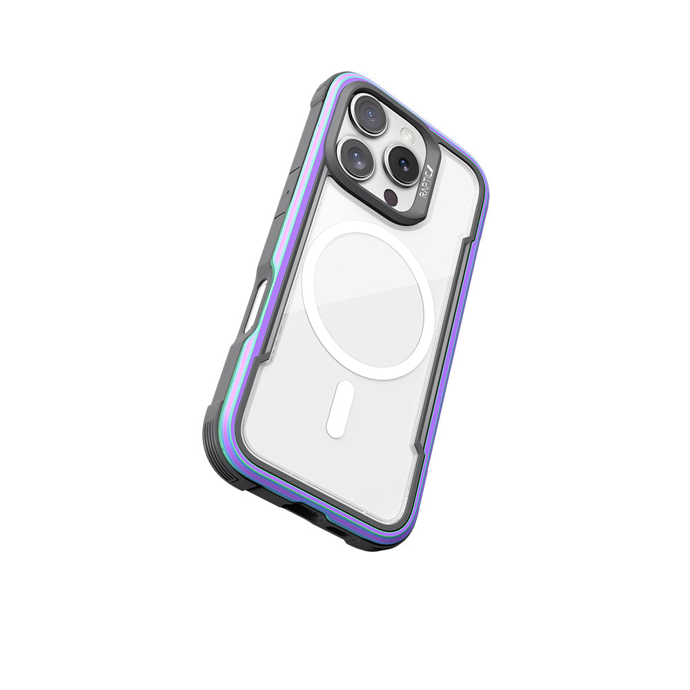 Apple iPhone 16 Pro Kılıf M-safe Şarj Özellikli Airbagli Raptic Shield Serisi Şeffaf Arka Yüzey Kapak Kırmızı