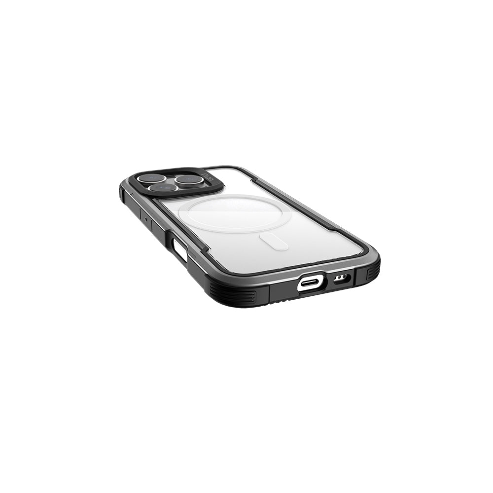 Apple iPhone 16 Pro Kılıf M-safe Şarj Özellikli Airbagli Raptic Shield Serisi Şeffaf Arka Yüzey Kapak Kahverengi