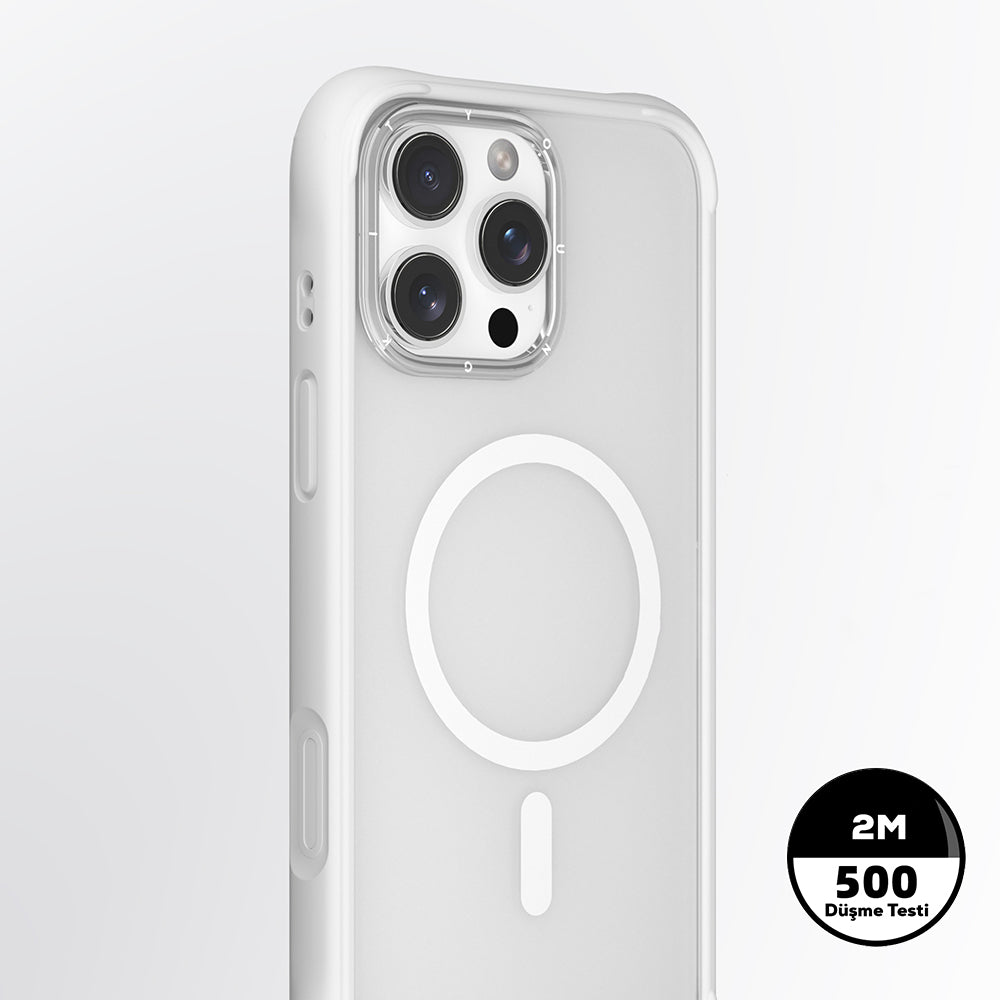 Apple iPhone 16 Pro Kılıf M-safe Şarj Özellikli Airbagli Youngkit Dynamic 2 Serisi Kapak Beyaz